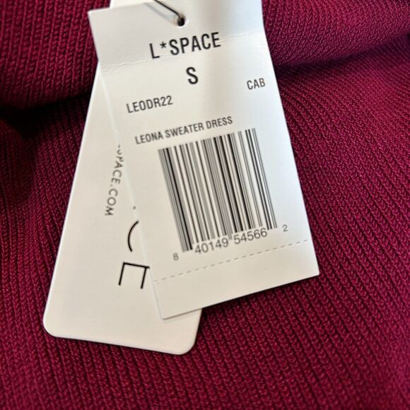 New L-Space Leona Sweater Mock Neck Dress Side Slits Cabernet Women's Small NWT - Picture 12 of 12